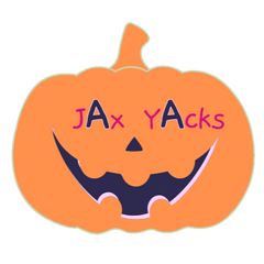 A smiling jack-o-lanturn. The eyes are replaced with the capital "A"s in Jax Yacks.